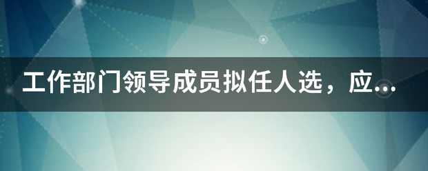 工作部门领导成员拟任人选，应当征求（