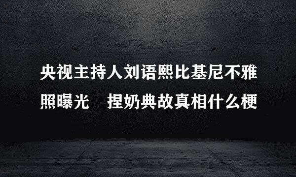 央视主持人刘语熙比基尼不雅照曝光 捏奶典故真相什么梗