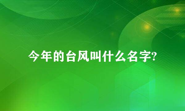 今年的台风叫什么名字?