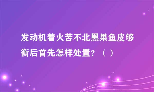 发动机着火苦不北黑果鱼皮够衡后首先怎样处置？（）