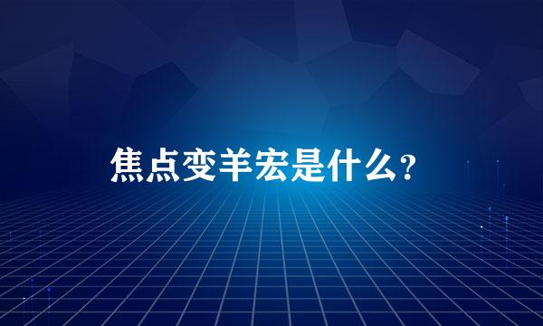 焦点变羊宏是什么？