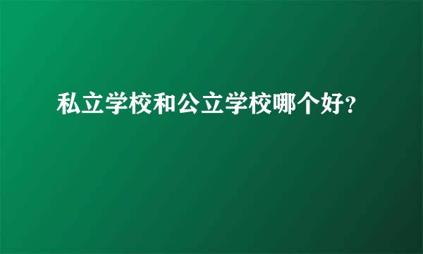 私立学校和公立学校哪个好？