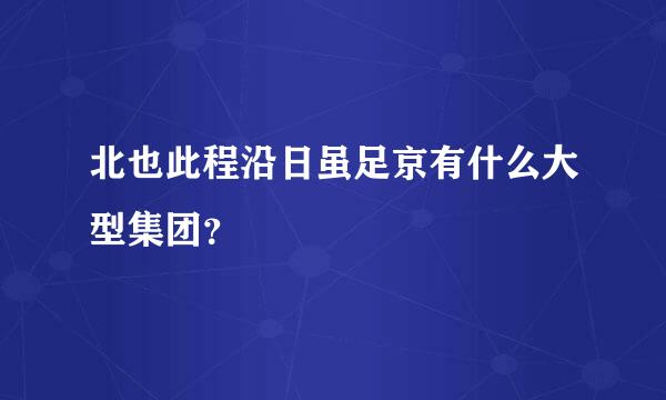 北也此程沿日虽足京有什么大型集团？