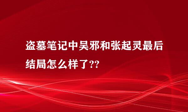 盗墓笔记中吴邪和张起灵最后结局怎么样了??