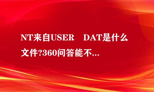 NT来自USER DAT是什么文件?360问答能不能删除?