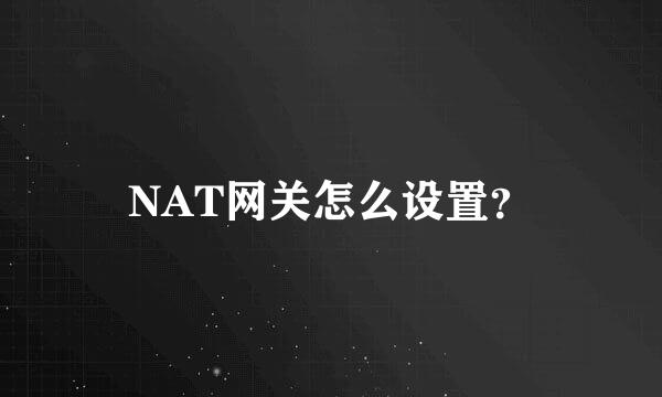 NAT网关怎么设置？