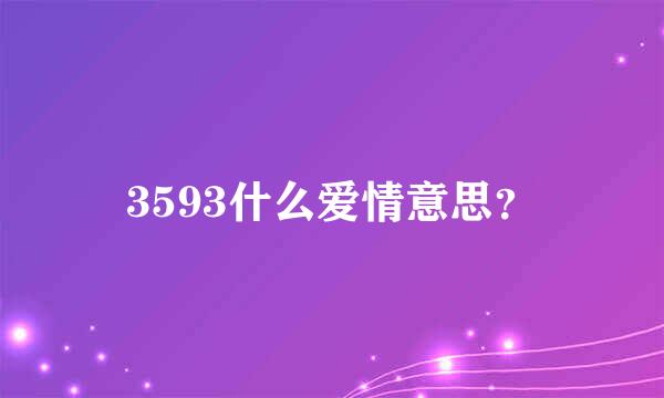 3593什么爱情意思？