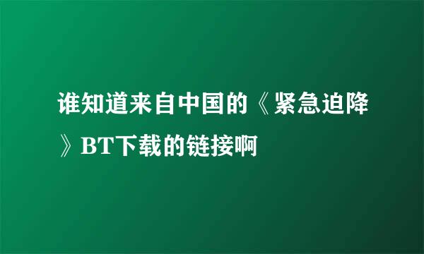 谁知道来自中国的《紧急迫降》BT下载的链接啊