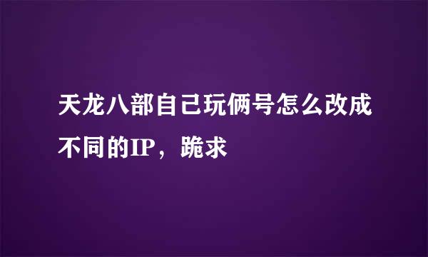 天龙八部自己玩俩号怎么改成不同的IP，跪求