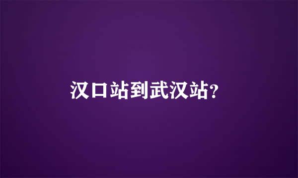 汉口站到武汉站？