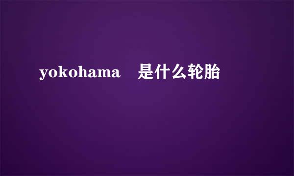 yokohama 是什么轮胎