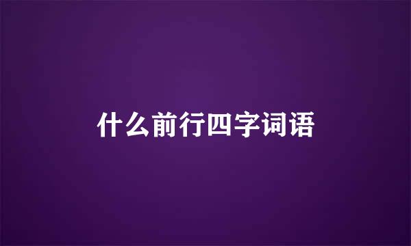 什么前行四字词语