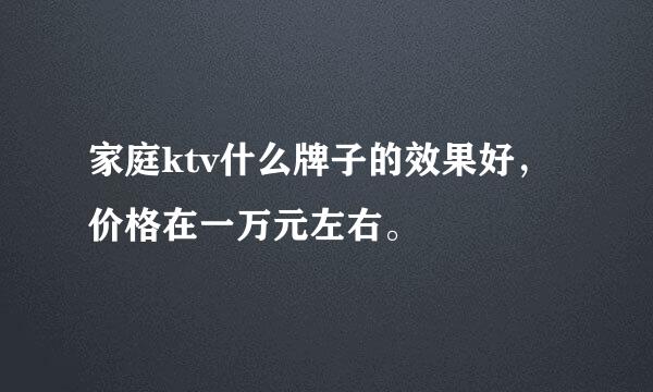 家庭ktv什么牌子的效果好，价格在一万元左右。