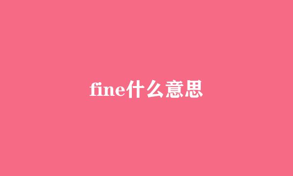 fine什么意思