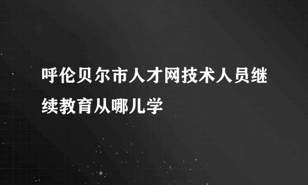 呼伦贝尔市人才网技术人员继续教育从哪儿学