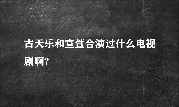 古天乐和宣萱合演过什么电视剧啊?