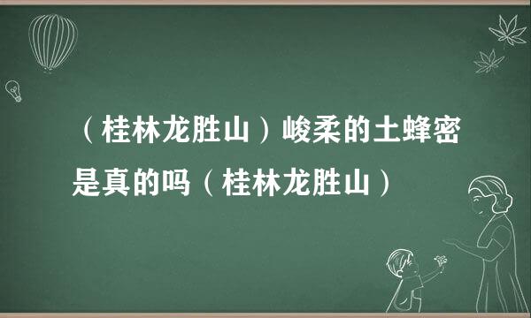 （桂林龙胜山）峻柔的土蜂密是真的吗（桂林龙胜山）