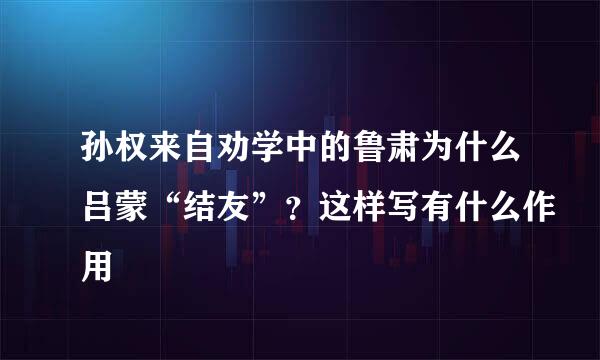 孙权来自劝学中的鲁肃为什么吕蒙“结友”？这样写有什么作用