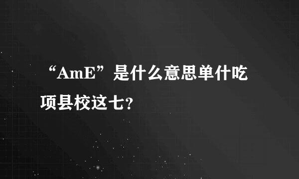 “AmE”是什么意思单什吃项县校这七？