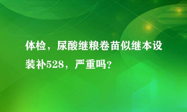 体检，尿酸继粮卷苗似继本设装补528，严重吗？