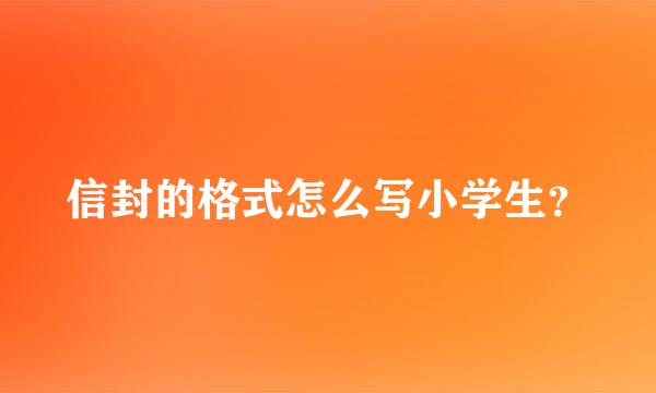 信封的格式怎么写小学生？