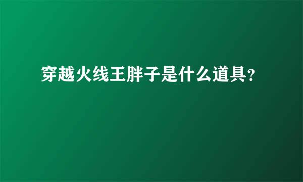 穿越火线王胖子是什么道具？