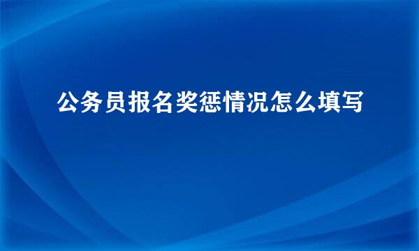 公务员报名奖惩情况怎么填写