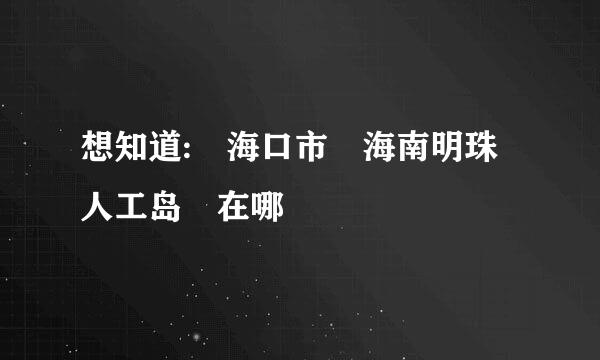 想知道: 海口市 海南明珠人工岛 在哪