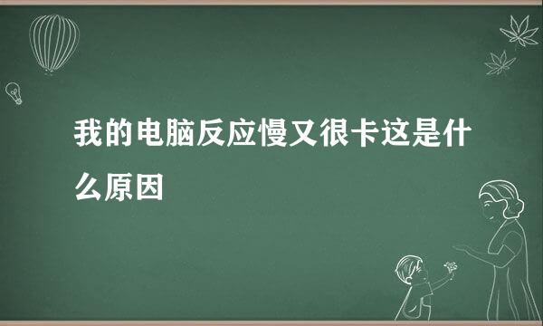 我的电脑反应慢又很卡这是什么原因