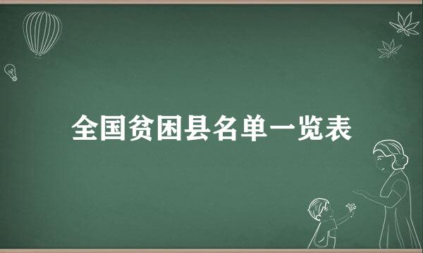 全国贫困县名单一览表