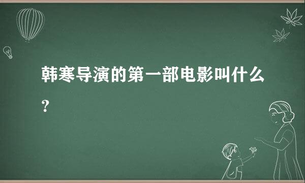 韩寒导演的第一部电影叫什么？