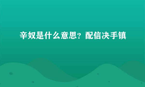 辛奴是什么意思？配信决手镇