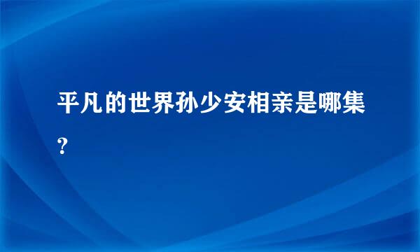 平凡的世界孙少安相亲是哪集？