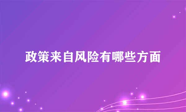 政策来自风险有哪些方面