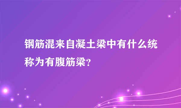 钢筋混来自凝土梁中有什么统称为有腹筋梁？