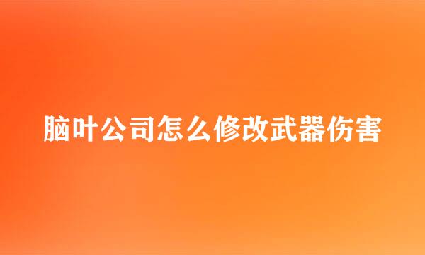 脑叶公司怎么修改武器伤害