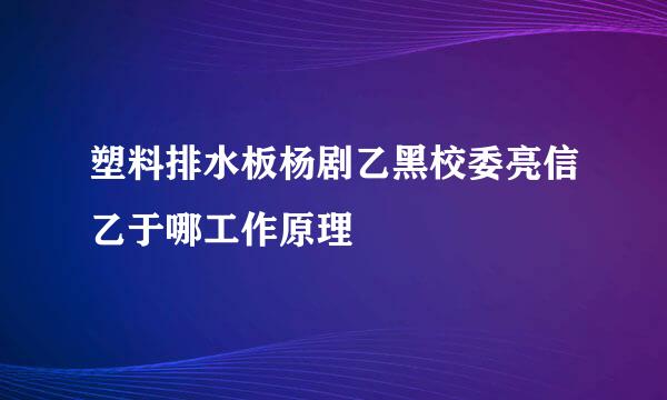 塑料排水板杨剧乙黑校委亮信乙于哪工作原理