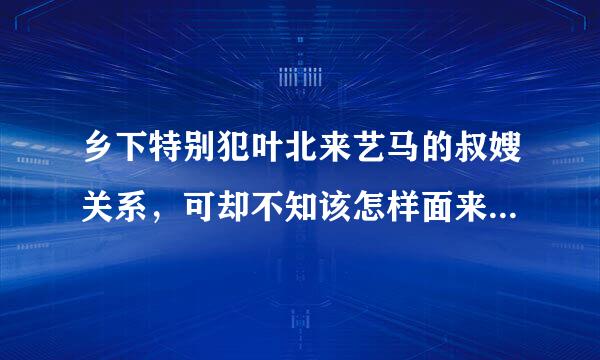 乡下特别犯叶北来艺马的叔嫂关系，可却不知该怎样面来自对自己的儿子