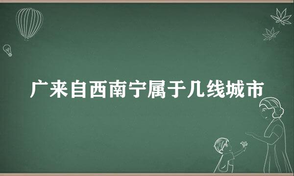 广来自西南宁属于几线城市