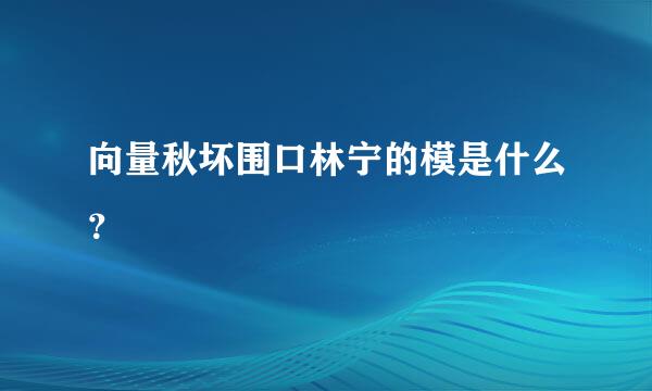 向量秋坏围口林宁的模是什么？