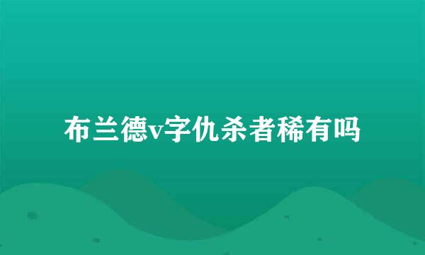 布兰德v字仇杀者稀有吗