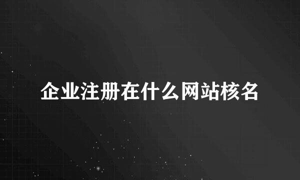 企业注册在什么网站核名