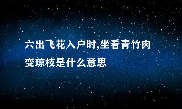 六出飞花入户时,坐看青竹肉变琼枝是什么意思