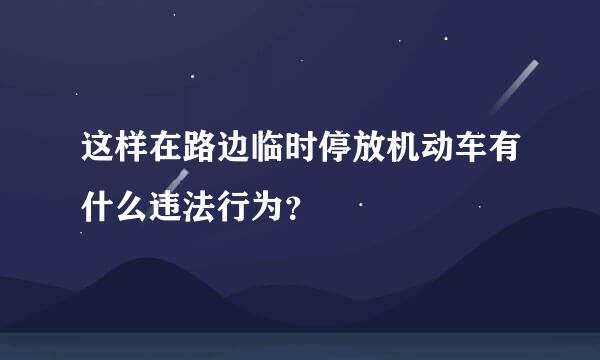 这样在路边临时停放机动车有什么违法行为？