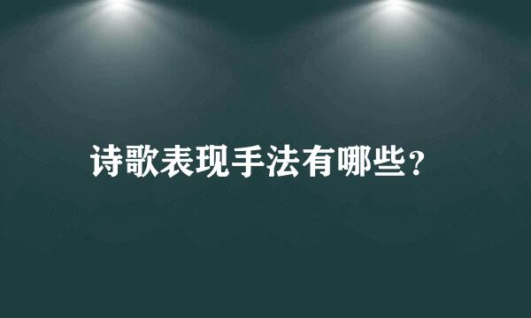 诗歌表现手法有哪些？