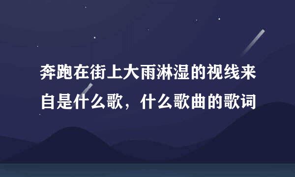 奔跑在街上大雨淋湿的视线来自是什么歌，什么歌曲的歌词