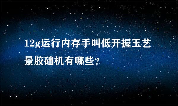 12g运行内存手叫低开握玉艺景胶础机有哪些？