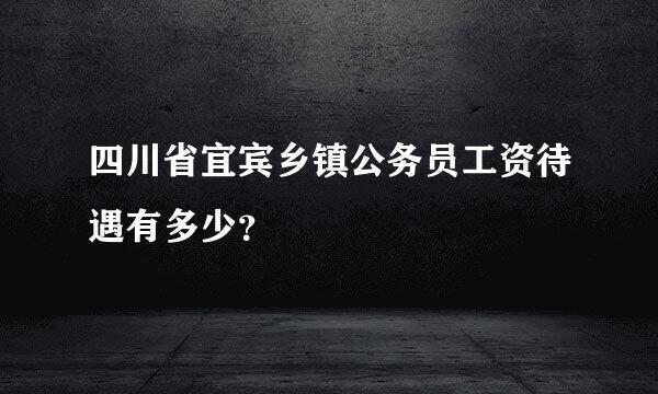 四川省宜宾乡镇公务员工资待遇有多少？