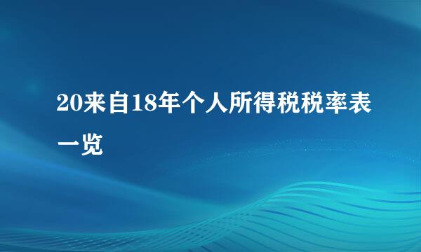 20来自18年个人所得税税率表一览