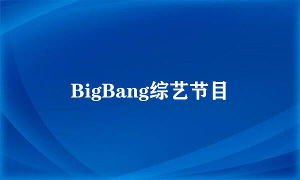 BigBang综艺节目